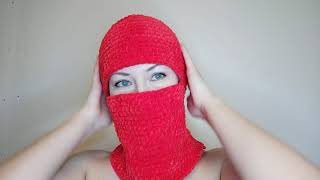 Crochet balaclava ski mask Red balaclava hand knit [upl. by Percival]