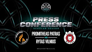 Promitheas Patras v Rytas Vilnius  Press Conference  Basketball Champions League 202324 [upl. by Hplodnar]