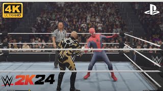 Spider man vs Gold dust wwe 2K24 Gameplay Playstation5 [upl. by Alleris]