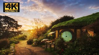 Hobbiton 4K  Relaxing Music for Meditation Sleep amp Study [upl. by Kinsley]