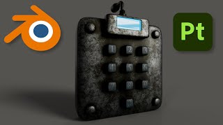 Code Keypad Creation Timelapse  Horror Game Asset Blender And Substance Painter [upl. by Maurili242]