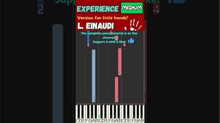 EXPERIENCE  L Einaudi  piano tutorial for LITTLE HANDS [upl. by Siloum]