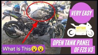 How To RemoveOpen Tank Cover Of Fzs V3  HTSH VLOGS [upl. by Airual]