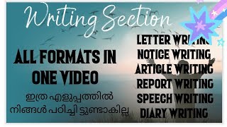 Writing Section  All formats in one video keralauniversity boardexam class10 class12 [upl. by Ycul]