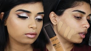 LA GIRL PRO MATTE FOUNDATION REVIEW LIGHT TAN  MEDIUM INDIAN SKIN TONES [upl. by Susumu874]