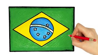 Como desenhar a bandeira do Brasil passo a passo  desenho de 7 de setembro [upl. by Benedix]