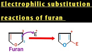 furan  Electrophilic substitution of furan [upl. by Aaron]