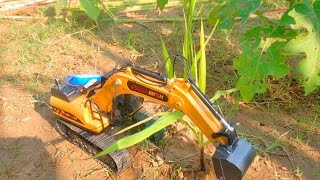 excavator to digging some plants 🌵  jcb toys kids tools rc toys remote control jcb [upl. by Lekym]