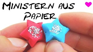 Weihnachten Deko Stern 3D mit Glitzer Faltanleitung  Paperstar Origami Tutorial  deutsch [upl. by Swor]