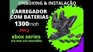 Dock Station  Carregador Com 2 Baterias 1300mah  Para Xbox Series XS e One XX One e Elite [upl. by Bernita767]