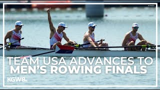 US mens rowing advances to finals in Paris Olympics [upl. by Aninad]