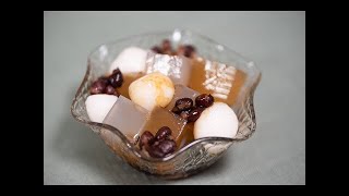 Japanese dessert  Anmitsu with hojicha and kamairicha kanten [upl. by Ware535]