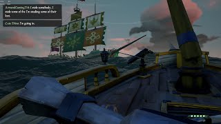 Epic Battle for FOTD Brig amp Sloop Vs Brig amp Gally  Sea of Thieves [upl. by Gnilyarg]