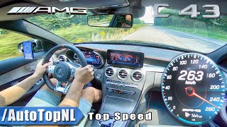 NEW Mercedes AMG C43 C Class TOP SPEED on AUTOBAHN by AutoTopNL [upl. by Atekehs]