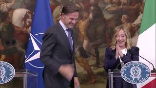 IMPORTANTI DICHIARAZIONI DI GIORGIA MELONI CON IL SEGRETARIO GENERALE DELLA NATO MARK RUTTE [upl. by Keisling]