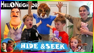 Hello Neighbor Hide amp Seek In Real Life NEW GAME  Steel Kids [upl. by Jestude]