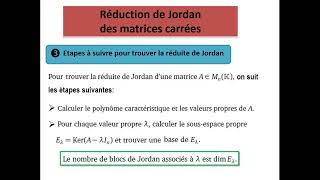 Réduction de Jordan  Jordanisation  des matrices carrées [upl. by Trevor]