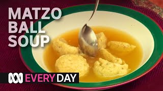 Gran makes her easy matzo ball soup for Passover 🍲  Everyday Food  ABC Australia [upl. by Alesi]