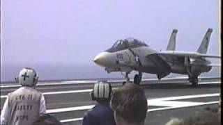 F14 landing on the USS Theodore Roosevelt CVN71 Airshow  part 1 [upl. by Kcinimod]