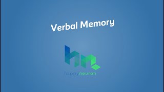 What is Verbal Memory  HappyNeuron Pro [upl. by Bonney]