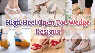 High Heels Open Toe Wedge Designs Sandals for Girls Wedge Heels wedgesandalsheelsheelsandals [upl. by Lussi298]