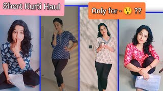 Its s Short Kurti Haul Video  lets try these beautiful Tops with ankitabajaj [upl. by Adelle]