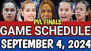 PVL FINALS GAME SCHEDULE SEPTEMBER 4 2024  PVL REIGNFORCE CONFERENCE 2024 pvlgamesschedule [upl. by Fayola]