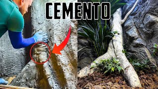 ¿Como hacer un arbol con cemento Decoración de Terrario con fondo de Roca [upl. by Cordova836]