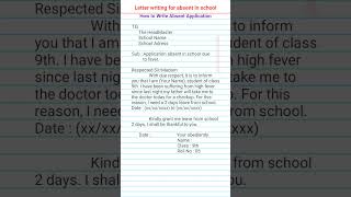 How to Write Absent Application  shorts ytshorts viralvideo education upsc application gk [upl. by Anivahs]