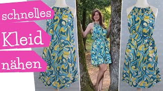 schnelles Sommerkleid ohne Schnittmuster nähen  1m Stoff  2 Styles  Nähanleitung  mommymade [upl. by Norling210]