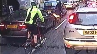 Pedestrian KNOCKS Cyclist FACE FIRST To The Ground [upl. by Arul]