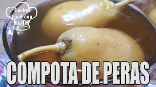 COMPOTA DE PERAS ¡postre delicioso fácil de hacer y pocos ingredientes [upl. by Anizor889]