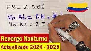 Cómo calcular el RECARGO NOCTURNO en Colombia 2024 [upl. by Linneman]