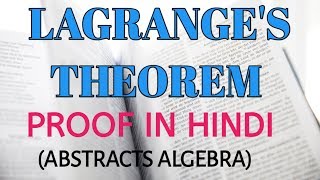 Lagranges theorem proof in hindi  BSc 2nd year maths  modern abstract algebra [upl. by Hillier]