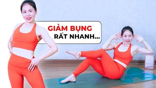 10 Phút Tập Bụng Giúp Bụng Phẳng Lì Ngay Tại Nhà  Cô Hà Yoga [upl. by Moyra860]