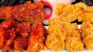 ASMR KFC FRIED CHICKEN SPICY FRIED CHICKEN 후라이드치킨 양념치킨 먹방 MUKBANG EATING SOUNDS 咀嚼音  ZOEY ASMR [upl. by Nesila]