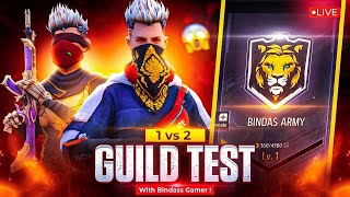 FREE FIRE LIVE GUILD TEST  FF LIVE TEAM CODE  FF BINDASS GAMER freefirelive fflive fflivestream [upl. by Areehs]