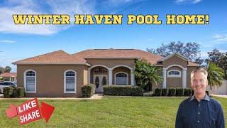 Winter Haven Florida Pool Home with 4 bedrooms and 2 baths and loaded with upgrades [upl. by Rinaldo569]