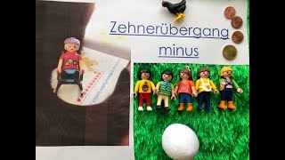 Zehnerübergang minus in zwei Schritten handelnd Mathe Klasse 1 Einführung Lernvideo [upl. by Sirc]