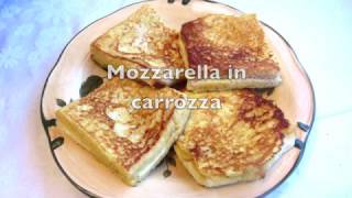 Italian Cuisine Mozzarella in carrozza Mozzarella cheese sandwich [upl. by Essie]