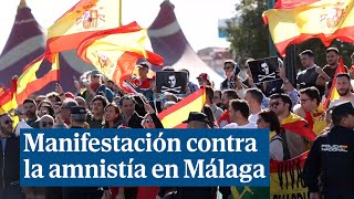 Manifestación contra la amnistía ante el congreso del socialismo europeo en Málaga [upl. by Elynad]