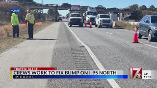 Crews work to fix bump on I95 north [upl. by Mohsen]