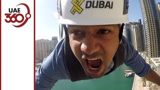 Trying out world’s longest urban zipline at XLine Dubai Marina [upl. by Mcclure]