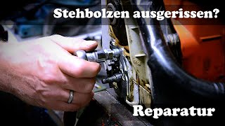 Ausgerissenen Stehbolzen reparieren mit Gewindeeinsatz  Stihl MS661 Motorsäge [upl. by Susanna]