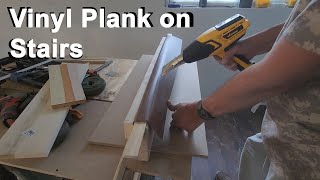 How to Install Vinyl Plank Flooring On Stairs  How to make Stair Nose by yourself [upl. by Montana]