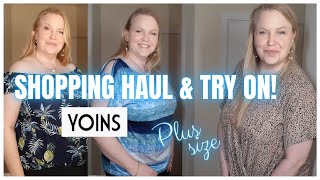 PLUS SIZE fashion haul and try on from YOINS 2021  Mature women clothes haul plus size [upl. by Heiney]