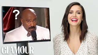 Nina Dobrev Reacts to Viral Pop Culture Moments  Glamour [upl. by Lorrimor]