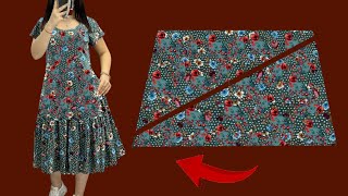 🔥WOW✂️Only 15 meter fabric 🧵 Stylish Dresses Ideas Cut and Sew in 10 Minutes 💃 New Year Trends [upl. by Anoyek366]