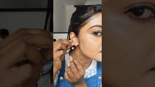 Safety pin earring hack Shorts SANCHAL733 [upl. by Ariamat]