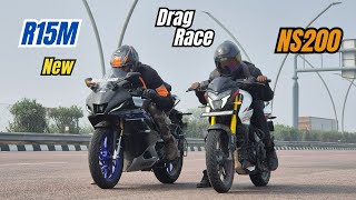 NS200 vs R15M Carbon Fiber Edition Drag Race [upl. by Enniotna]